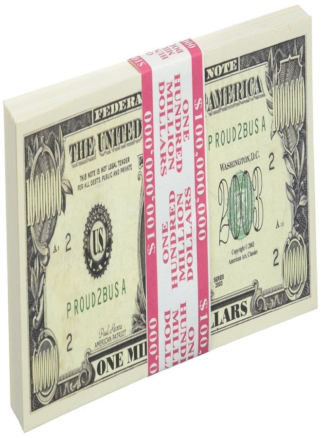 American Art Classics 100 Count Banded Paul Revere Patriot Million Dollar Bills - Image 1